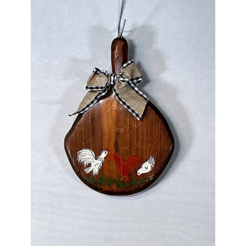 Hand Painted Wooden Rooster Wall Art Farmhouse Country Decor 10x7